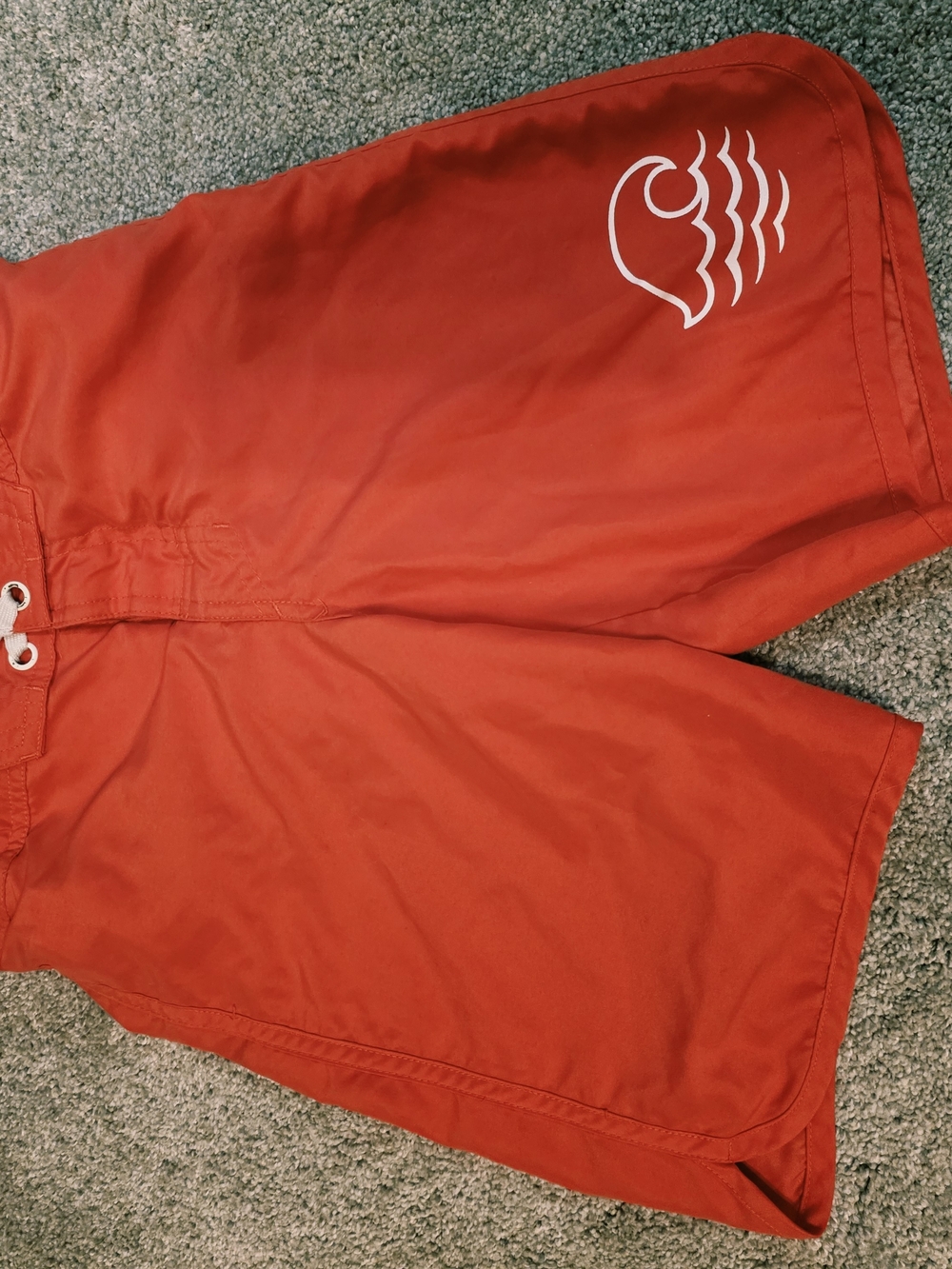 art class Red Kids 10 Swim Board Shorts with Wave Emblem